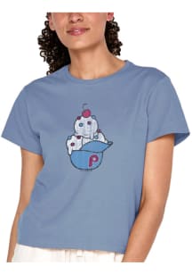 Philadelphia Phillies Womens Powder Blue Ice Cream Short Sleeve T-Shirt