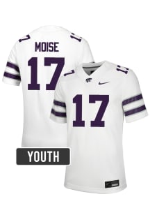 Adonis Moise K-State Wildcats Youth White Nike NIL Name And Number Football Jersey