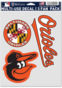 Baltimore Orioles Triple Pack Auto Decal - Orange