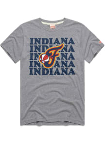 Homage Indiana Fever Grey Repeat Wordmark Short Sleeve Fashion T Shirt