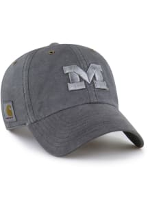 47 Michigan Wolverines Carhartt Garment Dyed Clean Up Adjustable Hat - Charcoal