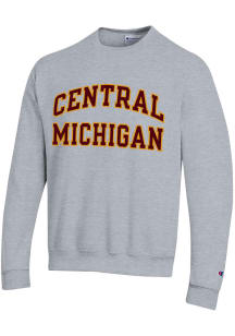 Champion Central Michigan Chippewas Mens Grey Arch Above Long Sleeve Crew Sweatshirt