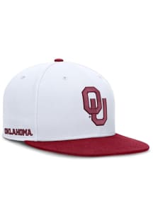 Nike Oklahoma Sooners Mens White Campus Flat Fitted Hat