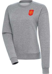 Antigua Spain National Team Womens Grey Takeover Crew Sweatshirt