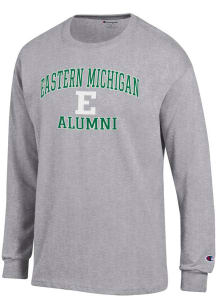 Champion Eastern Michigan Eagles Grey Mascot Alumni Jersey Long Sleeve T Shirt