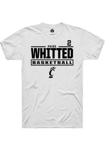 Paige Whitted Cincinnati Bearcats White NIL Stacked Box Short Sleeve Player T Shirt