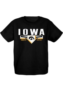 Blue 84 Iowa Hawkeyes Youth Black Big Ten Baseball Short Sleeve T-Shirt