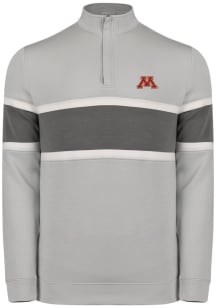 Swannies Minnesota Golden Gophers Mens Ash Owen Long Sleeve Qtr Zip Pullover