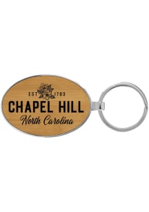 Chapel Hill Dogwood Flower Wood Keychain - Brown