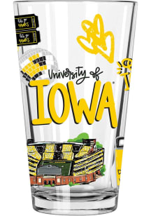 Iowa Hawkeyes 16oz Pint Glass - Black