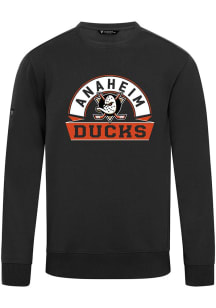 Levelwear Anaheim Ducks Mens Black Zane Banner Arch Long Sleeve Crew Sweatshirt