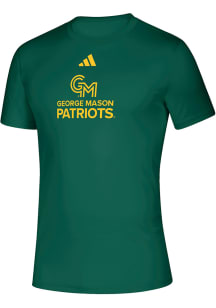 Adidas George Mason University Green Primary Logo Short Sleeve T Shirt