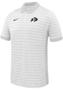 Nike Colorado Buffaloes Mens White Victory Stripe Short Sleeve Polo