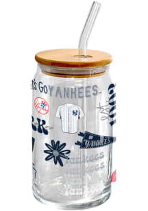 New York Yankees 16oz Local Glass Can Pint Glass - White