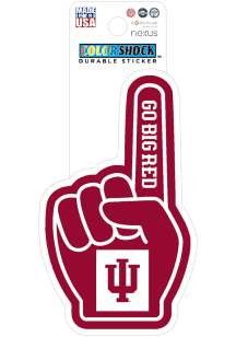 Indiana Hoosiers Finger 3in Durable Stickers - Crimson