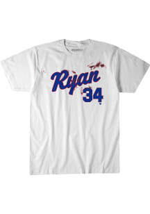 Nolan Ryan Texas Rangers White Bloody Jersey Short Sleeve Fashion Player T Shirt