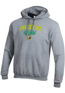 Champion Oregon Ducks Mens Grey Pill Box Grandma Powerblend Long Sleeve Hoodie