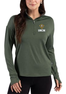 Cutter and Buck UNCW Seahawks Womens Green Forge Eco Qtr Zip
