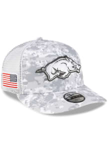 New Era Arkansas Razorbacks White Digi Camo LP Stretch 9FIFTY Trucker Youth Adjustable Hat