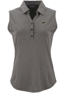 Cutter and Buck Purdue Boilermakers Womens Black Forge Eco Polo Shirt