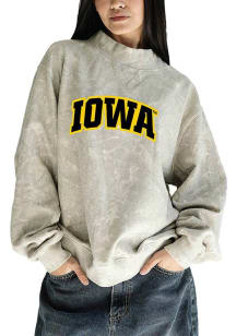 Iowa Hawkeyes Womens Green Camo Crew Sweatshirt