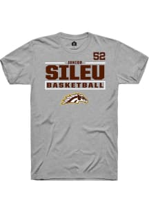 Junior Sileu Western Michigan Broncos Grey NIL Stacked Box Short Sleeve Player T Shirt