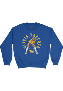 Olivia Babcock  Campus Ink Pitt Panthers Youth Blue Exclusive Crew Long Sleeve Crew Sweatshirt