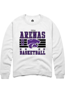 Izela Arenas K-State Wildcats Mens White NIL Striped Player Crew