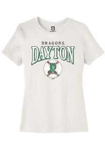 Summit Sportswear Dayton Dragons Womens White Homerun Short Sleeve T-Shirt