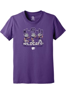 Summit Sportswear K-State Wildcats Youth Purple Willie Football Short Sleeve T-Shirt