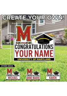 Maryland Terrapins Personalized Congratulations Grad Yard Sign - White