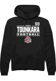 Ahmed Tounkara Ohio State Buckeyes Mens Black Football NIL Stacked Box Player Hood