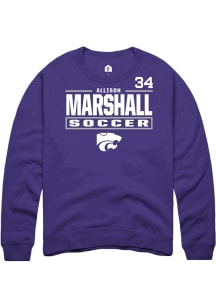 Allison Marshall K-State Wildcats Mens Purple NIL Stacked Box Player Crew
