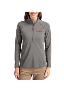 Cutter and Buck Illinois Fighting Illini Womens Graphite Adapt Eco Qtr Zip Pullover