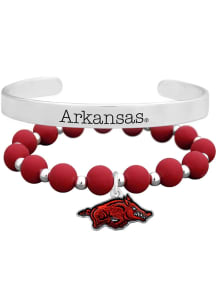 Arkansas Razorbacks Cuff Bracelet w/ Team Color Womens Bracelet