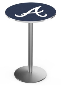 Atlanta Braves Stainless Round Base Pub Table