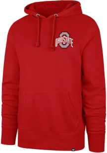 47 Ohio State Buckeyes Mens Red Headline Football Brutus Long Sleeve Hoodie