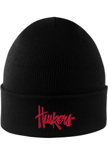 LogoFit Nebraska Cornhuskers Black North Pole Mens Knit Hat