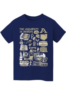 Vive La Fete Akron Zips Youth Navy Blue Impressions Short Sleeve T-Shirt