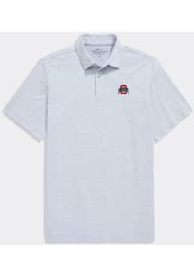 Vineyard Vines Ohio State Buckeyes Mens Grey St. Jean Stripe Short Sleeve Fashion Polo
