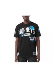 Pro Standard Charlotte Hornets Black Letterman Mash Up Short Sleeve T Shirt