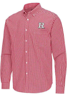 Antigua Rutgers Scarlet Knights Mens Red Ellis Long Sleeve Dress Shirt