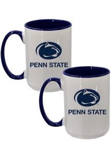 Penn State Nittany Lions Logo + Wordmark 2 Pack Inner Color Ceramic Mug - White