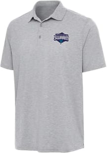 Antigua Greensboro Swarm Mens Grey Heather Par 3 Short Sleeve Polo