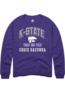 Croix DaCunha K-State Wildcats Mens Purple NIL Arch Logo Player Crew
