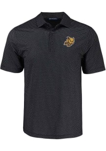 Cutter and Buck Rowan University Mens Black Shadow Check Short Sleeve Polo