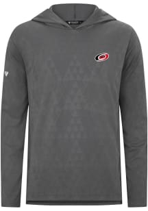 Levelwear Carolina Hurricanes Mens Ash 0 3D Embroidered Patch Long Sleeve Lightweight Hoodie