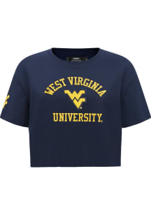Pro Standard West Virginia Mountaineers Womens Navy Blue Classic Short Sleeve T-Shirt