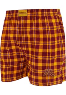 Concepts Sport Minnesota Golden Gophers Mens Gold Plaid Hawthorn Boxer Shorts