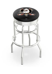 Anaheim Ducks Double-Ring Swivel Chrome Pub Stool - Black